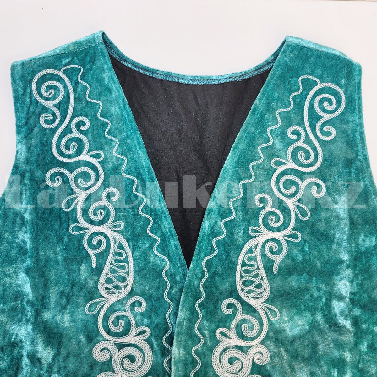 Жилет казахский национальный с орнаментами бирюзовый (размеры 36-38) - фото 4 - id-p107282077
