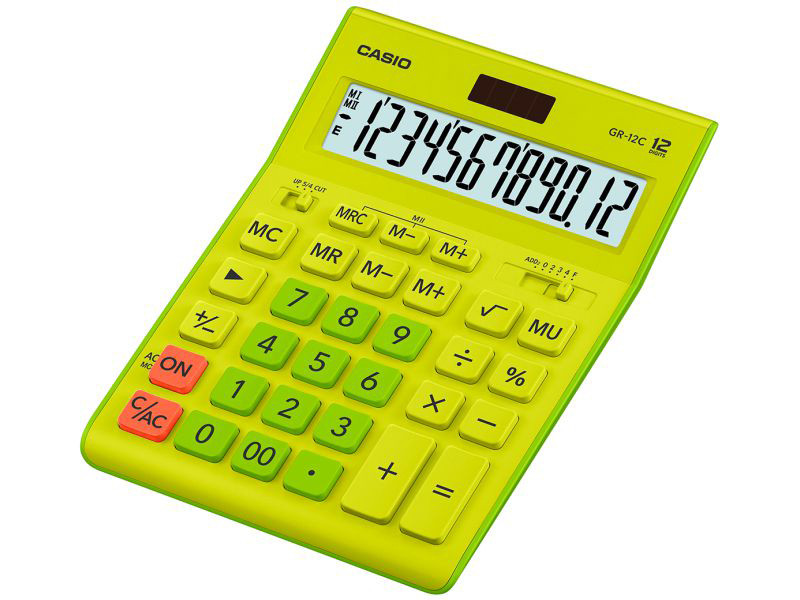 Калькулятор настольный Casio GR-12C-GN, цвет зеленый. - фото 1 - id-p106874011