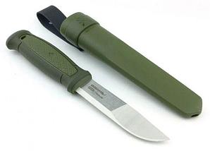 Нож Morakniv Kansbol, нерж.сталь, прорез.ручка, цвет зелёный+ножны