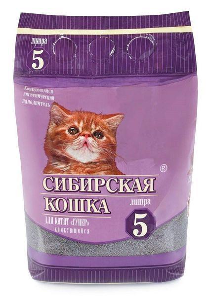 Наполнитель Сибирская Кошка для котят 5 л Супер ( КОМОК )