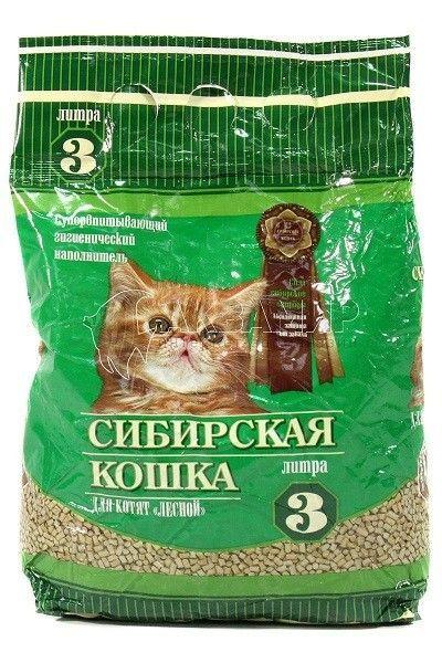 Наполнитель Сибирская Кошка лесной для котят 3 л ( уп 4 шт )