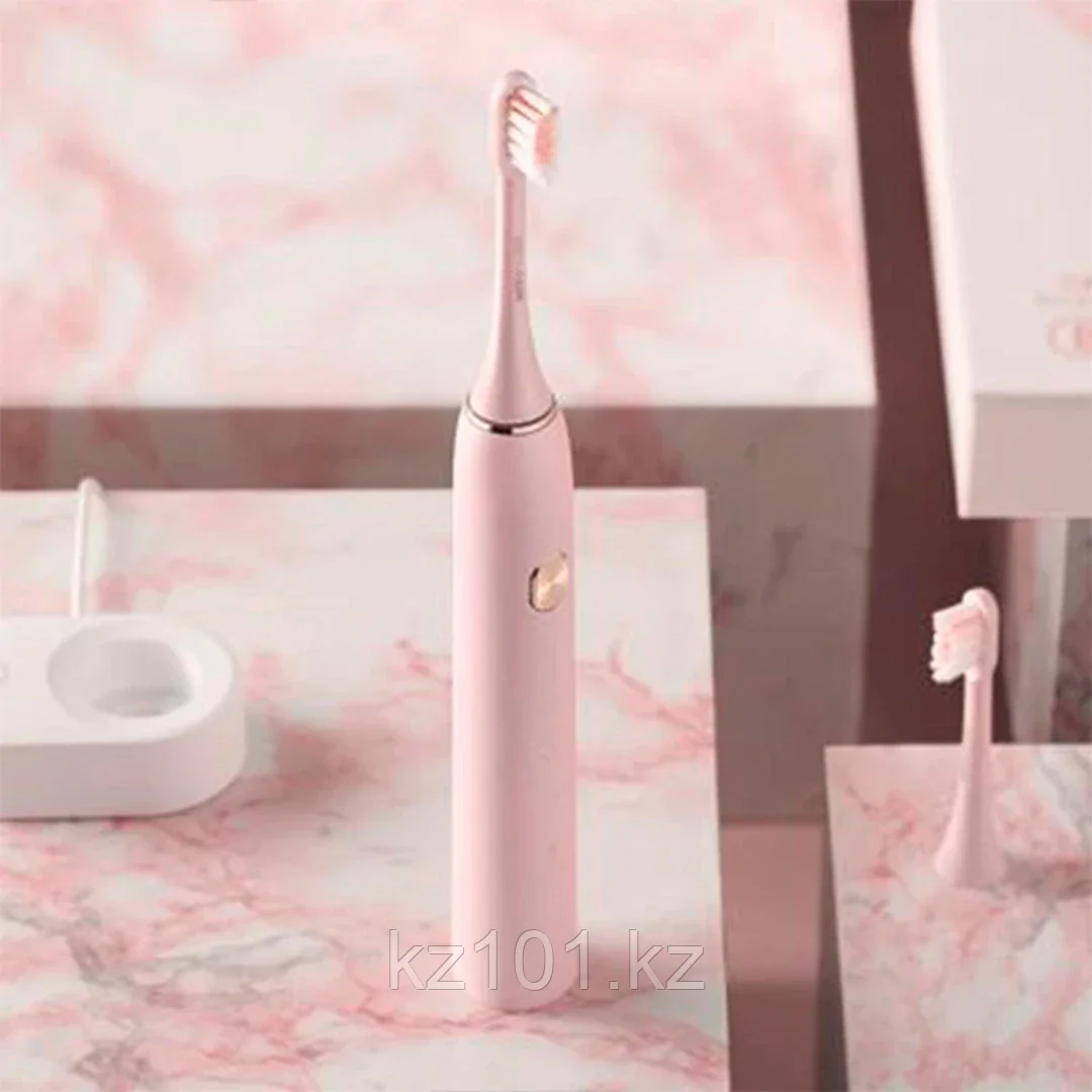 Электрическая звуковая зубная щётка Sonic Toothbrush X-3 3 насадки (белая, розовая, черная) - фото 5 - id-p107287723