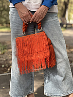Женская сумка клатч с бахромой SALLY, оранжевый