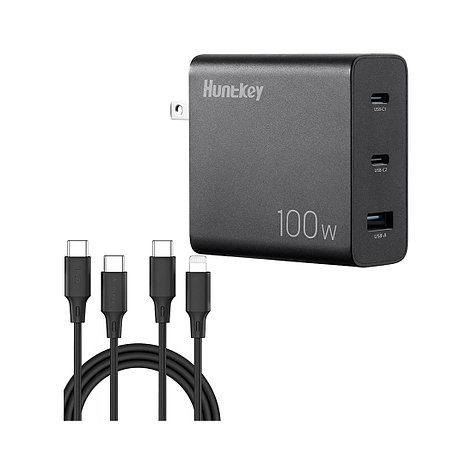 Зарядное устройство Huntkey 100W GaN Charger 2-009923 HKC10020050-0B3, фото 2