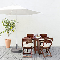 Зонт от солнца с опорой ХЁГЁН белый 270 см IKEA, ИКЕА, фото 2