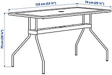 Садовый стол ВИХОЛЬМЕН, темно-серый 135x74 см ИКЕА, IKEA, фото 3