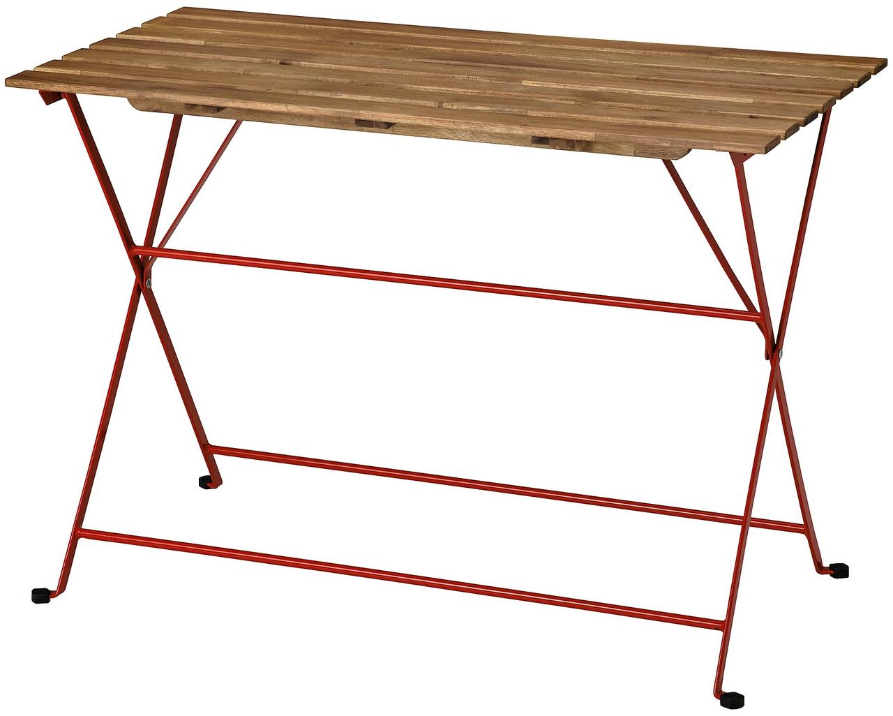 Садовый стол ТЭРНО красный/светло-коричневая 100x54 см ИКЕА, IKEA