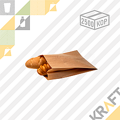 Пакет крафт для выпечки и бутербродов 140*60*250 (2500шт/уп)