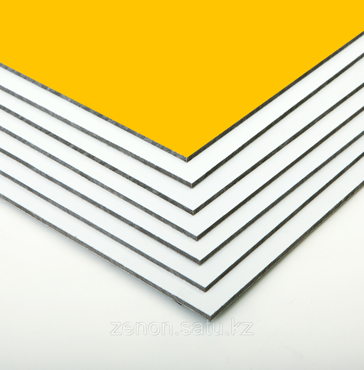 Алюминиевые композитные панели BILDEX, полиэстер, толщина 3 мм, стенка 0.21 мм, 1.5 х 4 м , желтый - фото 1 - id-p107004973
