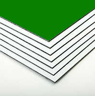 Алюминиевые композитные панели BILDEX, полиэстер, толщина 3 мм, стенка 0.21 мм, 1.5 х 4 м, зеленый