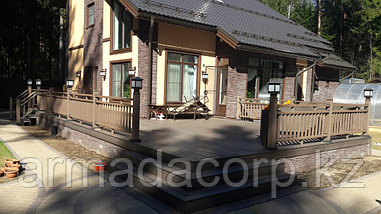 Опорный Столб заборный ДПК CM Railing 120х120х3000 мм, цвет MERBAU (Мербау), фото 6