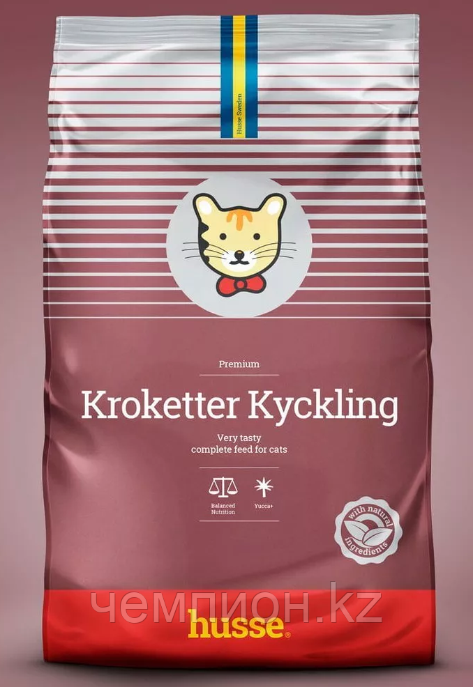 470580 HUSSE Kroketter Kyckling, сухой корм для кошек, уп.7кг - фото 1 - id-p107292279