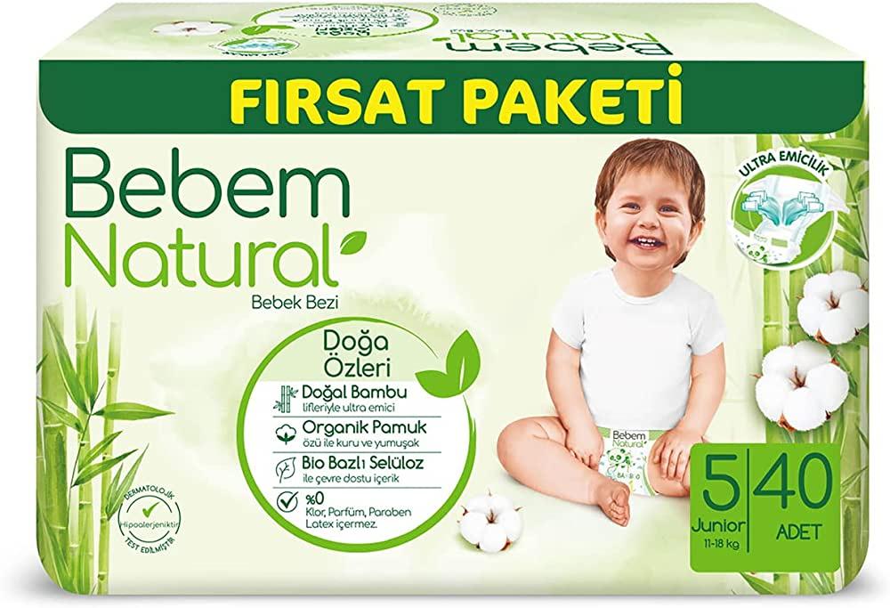 Подгузники BEBEM NATURAL JUNIOR №5  11-18кг. 40шт/уп