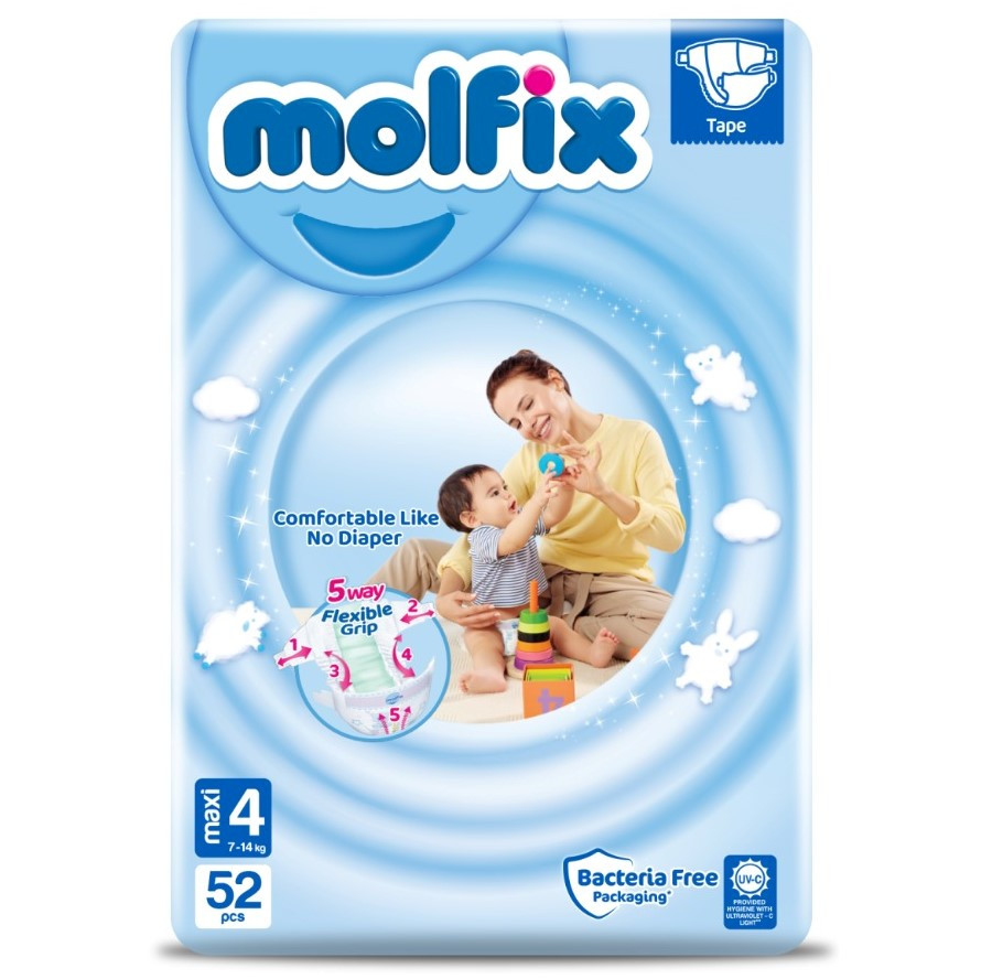 Подгузники детские MOLFIX 3D №4 MAXI JUMBO (52шт/уп)
