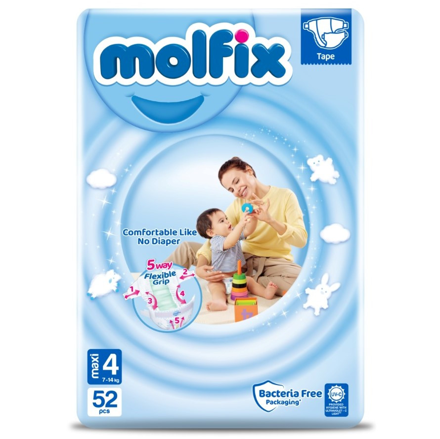 Подгузники детские MOLFIX 3D №4 MAXI JUMBO (52шт/уп) - фото 1 - id-p78184996