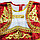 Платье детское казахское национальное с головным убором саукеле c золотыми орнаментами красное (размеры 28-34), фото 2