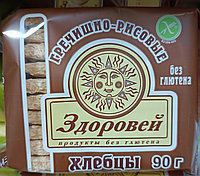 Хлебцы Гречишно-рисовые без глютена, Здоровей, 90 г