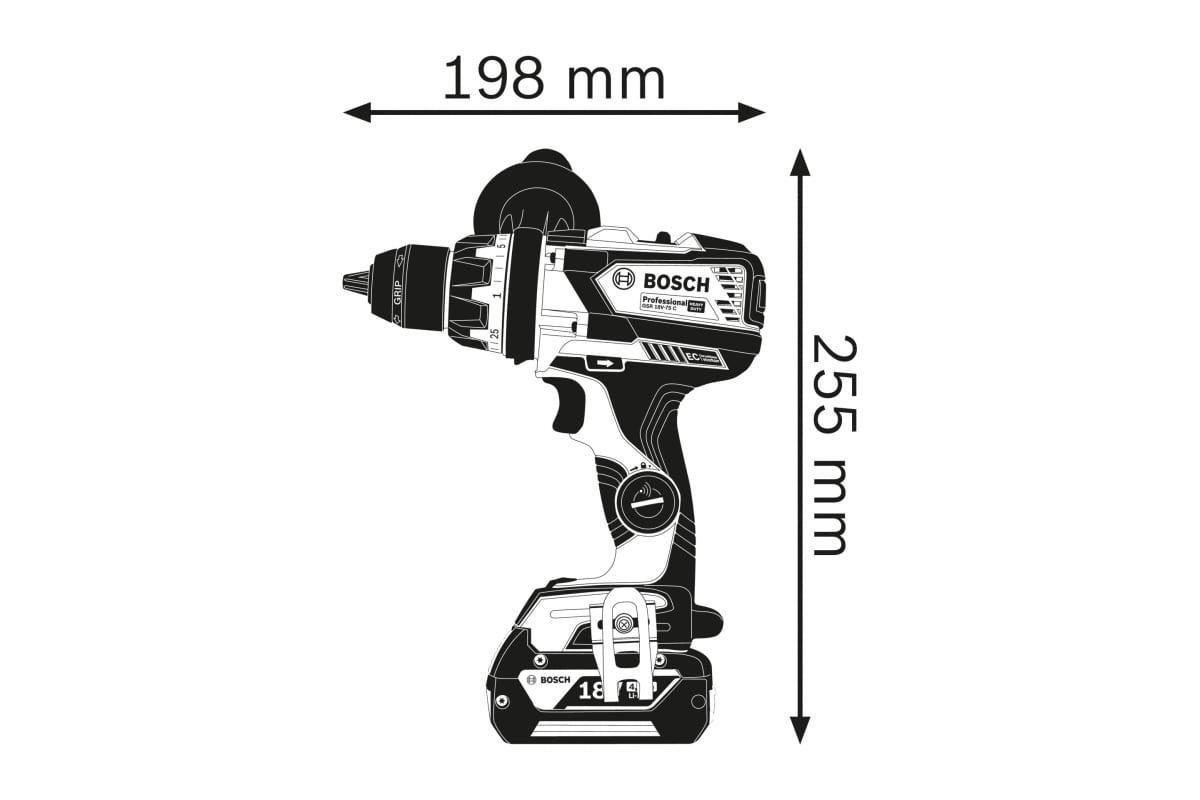 Дрель-шуруповёрт аккумуляторная Bosch GSR 18V-110 C Professional Solo 06019G0109 - фото 3 - id-p106993350