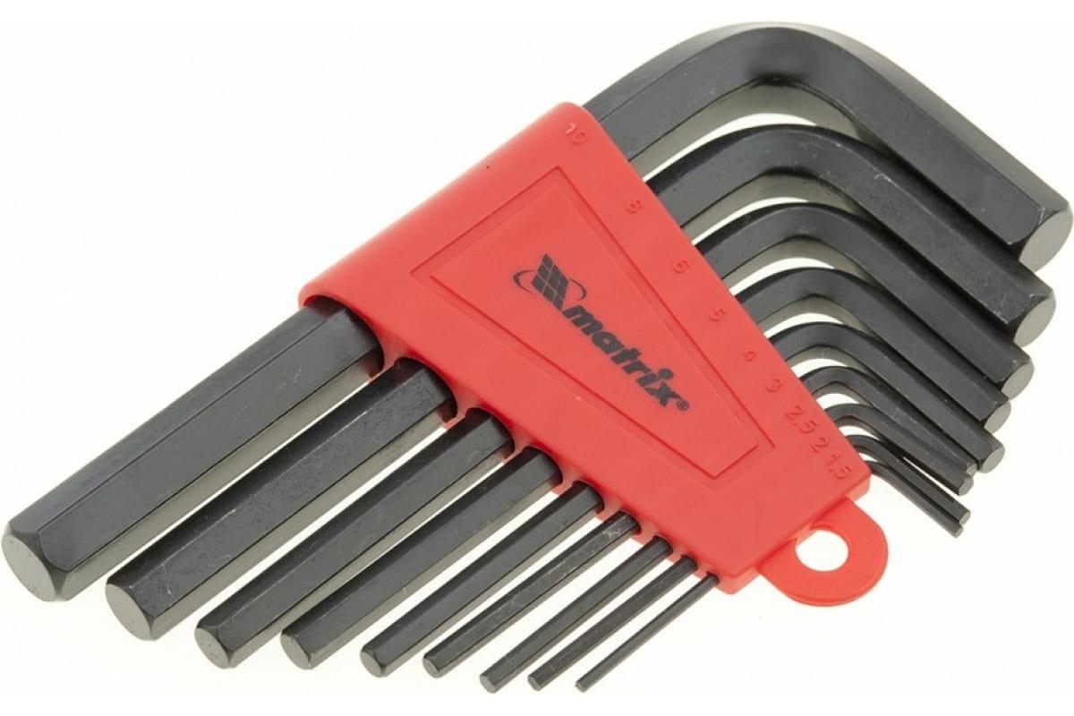 Набор ключей имбусовых HEX, 1,5 10 мм, CrV, 9 шт., оксидированные, короткие// Matrix - фото 5 - id-p106210002