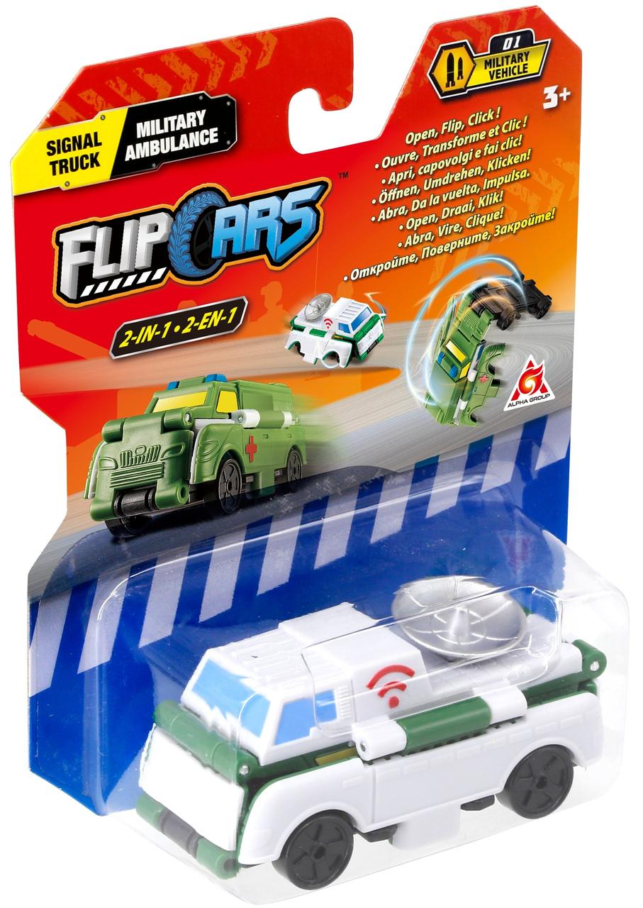 Flip Cars: Машинка-трансформер 2 в 1 Грузовик связи и Военная скорая помощь - фото 3 - id-p107300295