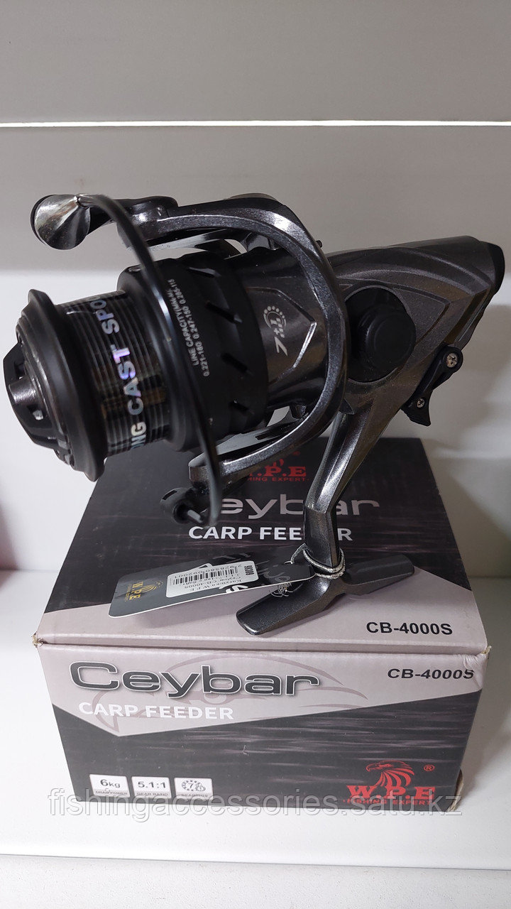 Катушка W.P.E Ceybar CB-4000S 5.1:1 7+1вв с байтрайнером черный 98309 Китай - фото 1 - id-p104571945