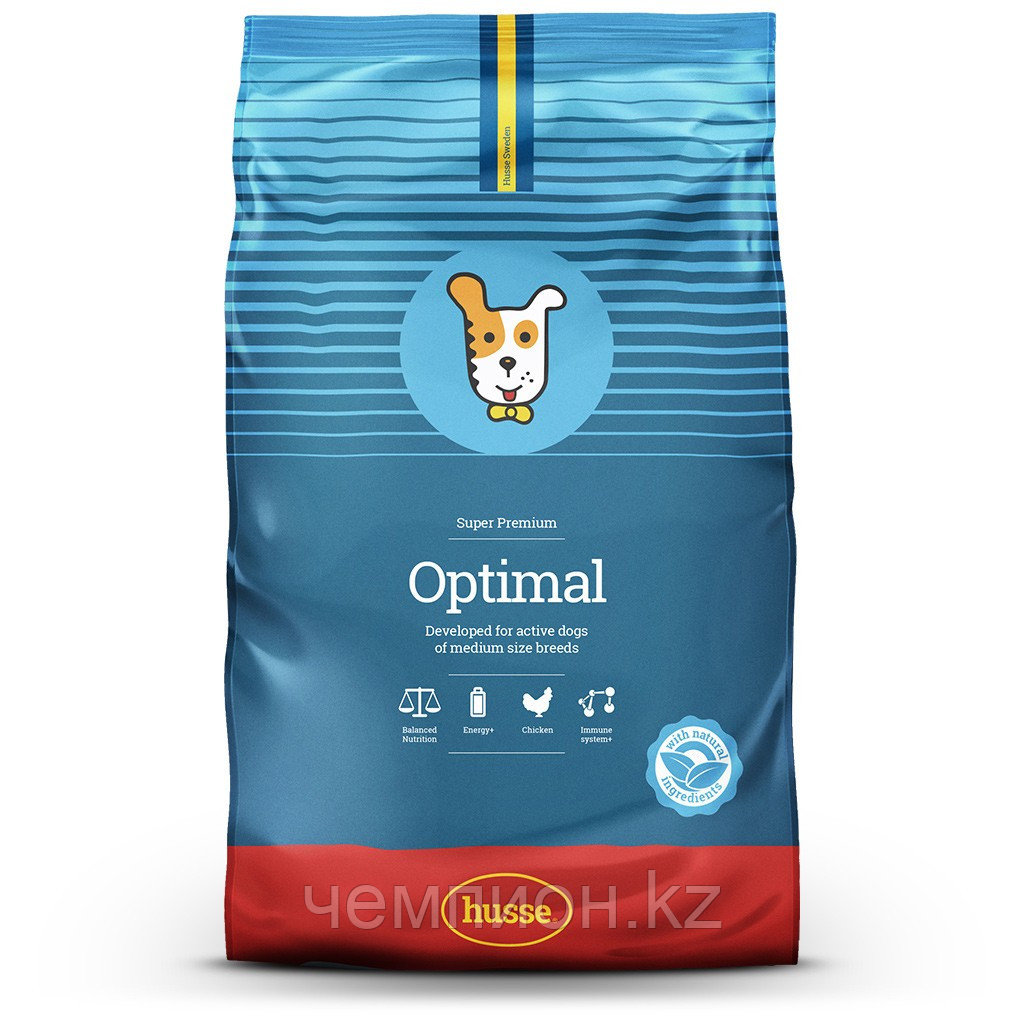 470594 HUSSE Optimal, сухой корм для взрослых активных собак, уп.15кг