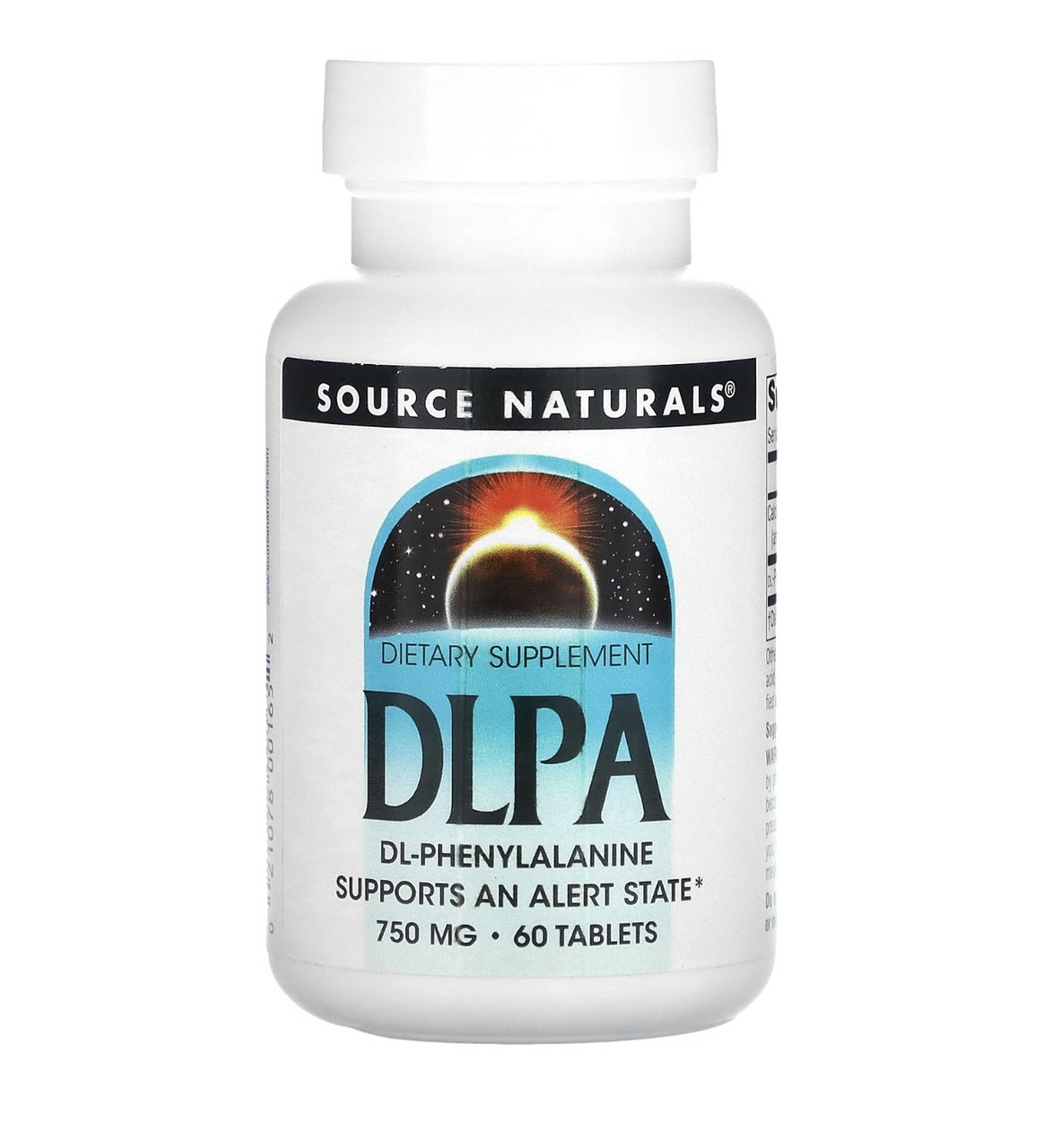 Source naturals DLPA фенилаланин 750мг, 60 таблеток - фото 1 - id-p107304545