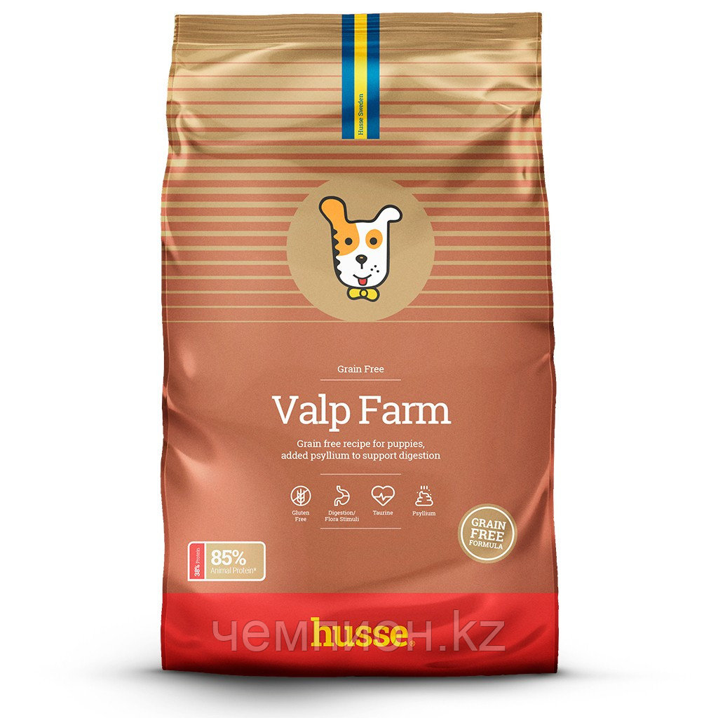 471668 HUSSE Valp Farm GF, беззерновой сухой корм для щенков и кормящих сук, уп.12кг