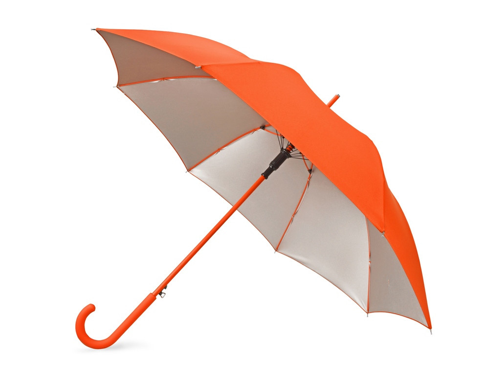 Зонт-трость Silver Color полуавтомат, оранжевый/серебристый