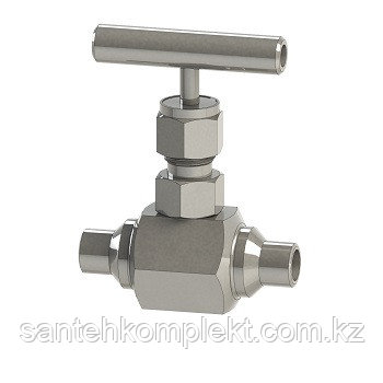 Клапан, вентиль, игольчатый из нержавеющей стали под приварку, Ду 15, Ру 160, фото 1