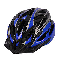 Велосипедный шлем защитный для взрослых. Цвет синий с черным.