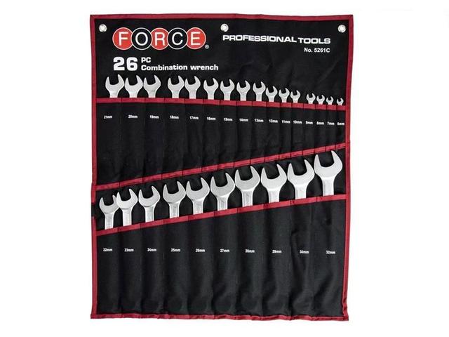 Force 5261C Набор рожково-накидных ключей (26пр) (6-32мм) на полотне фото