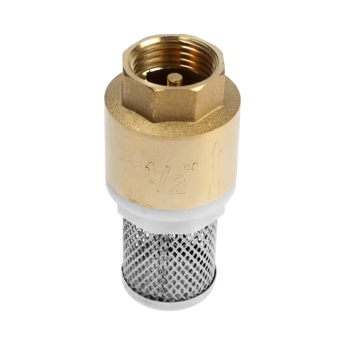Клапан обратный пружинный с сеткой 1/2"