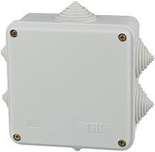 Коробка КМ41234 распаячная для о/п 100х100х50 мм IP55 (RAL7035, 6 гермовводов)