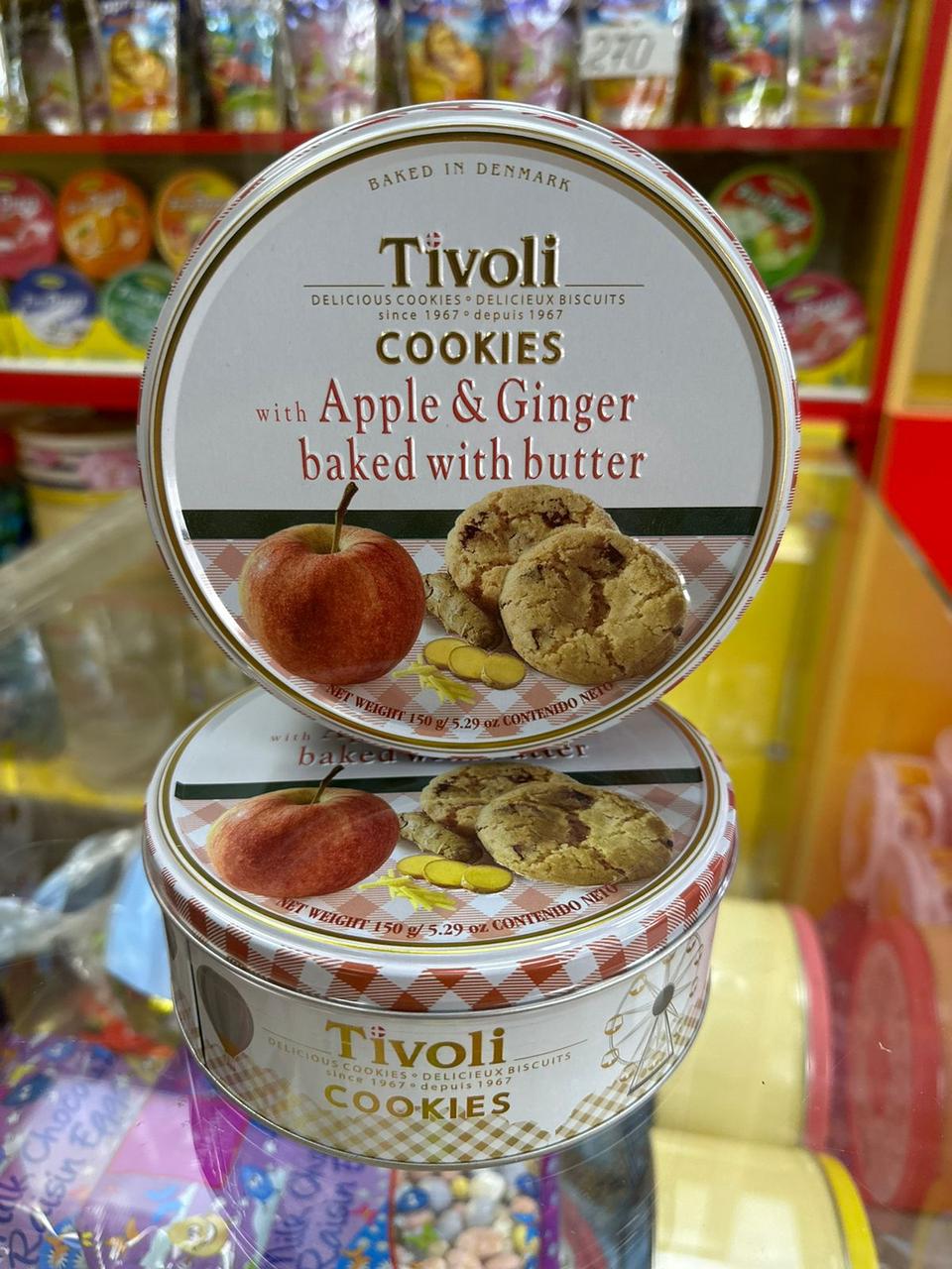 Печенье Tivoli Delicius Cookies Apple and Ginger baked with butter 150 гр.  ж/б
