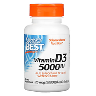 Витамин D3, 5000 ME 180 капсул Doctor's Best