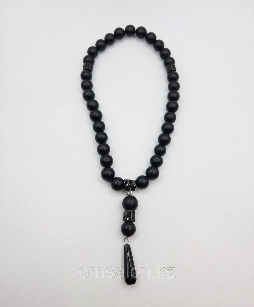 Четки из черного оникса, 33 бусины, фото 1