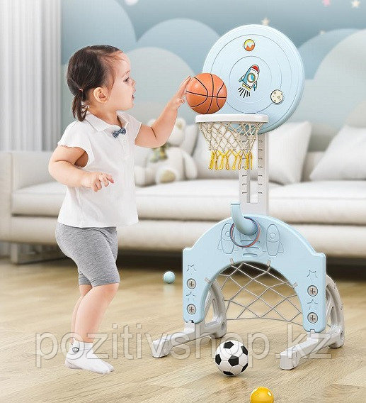 Детская горка MZT6 с качелей и баскетбольным кольцом - фото 6 - id-p107326976