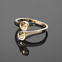 Основа для кольца родированная, 2 штифта, безразмерная, цвет золото