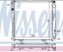 Радиатор E124(M111)(124 500 62 03/63 03)(NISSENS 62764A)(АКЦИЯ)