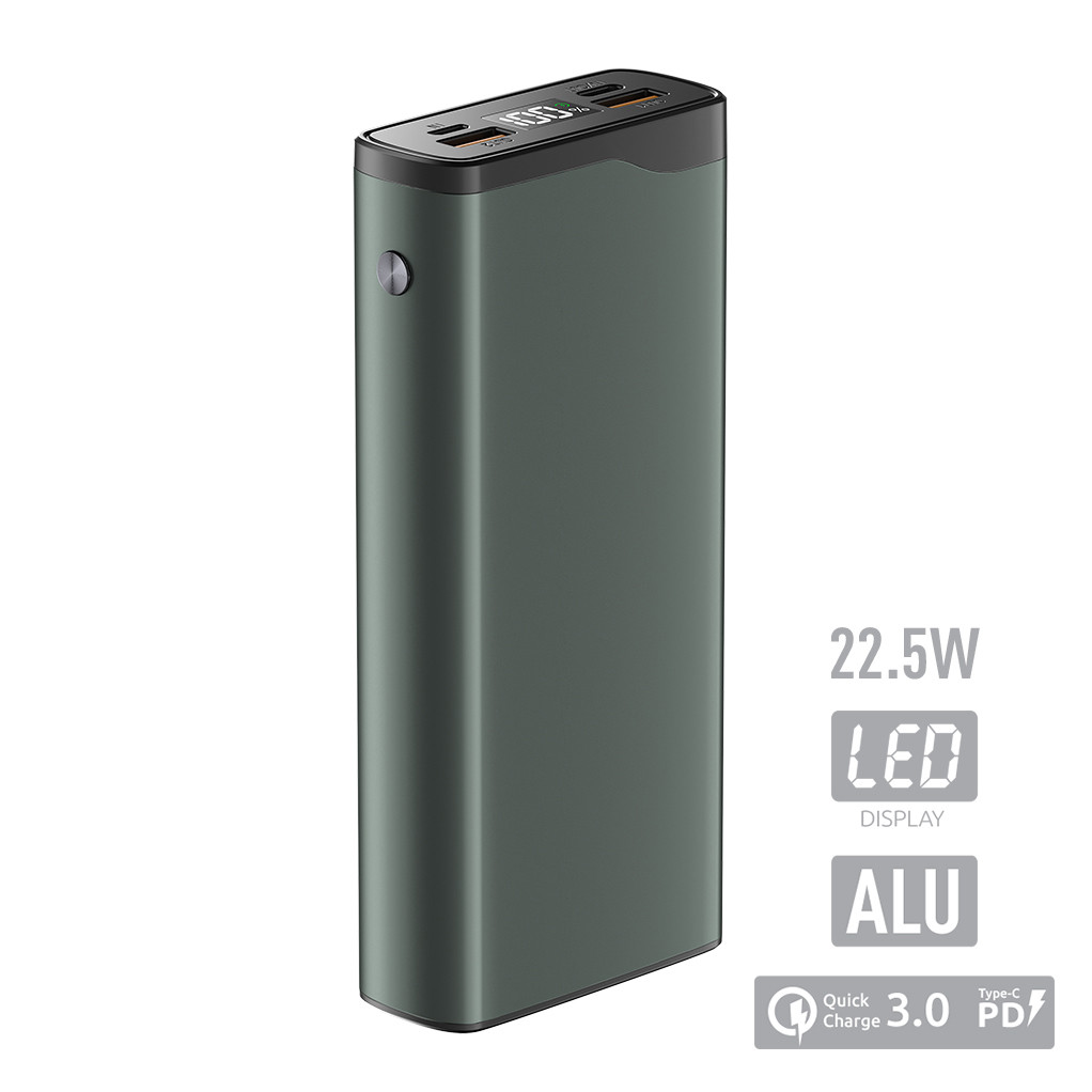 Olmio QL-20 Зарядное устройство POWERBANK 20000mAh, серый - фото 1 - id-p107331262