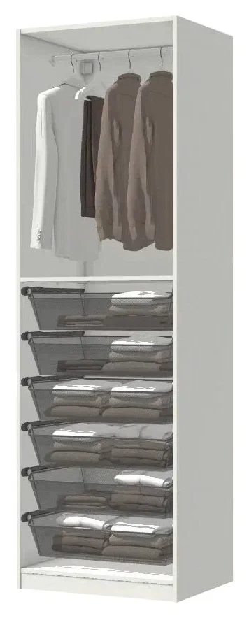 Гардероб ПАКС белый 75x58x236 см ИКЕА, IKEA - купить по лучшей цене в ...