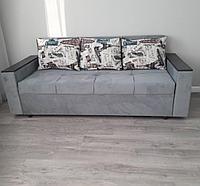 Мягкая мебель для дома диваны обивка текстиль 80x215x80 серый