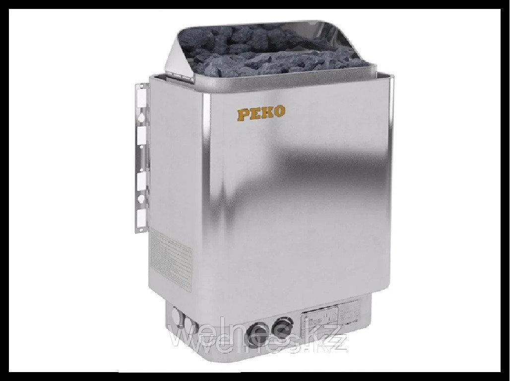 Электрическая печь для сауны Peko EGH-60 Chrome со встроенным пультом (мощность=6,0 кВт)