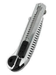 Нож канцелярский 18 мм push-lock,металлический
