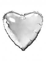 Шар 32" сердце серебро