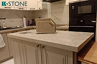 Столешница Остров акриловый камень на кухню бежевая