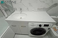 Столешница акриловая белая в ванную комнату