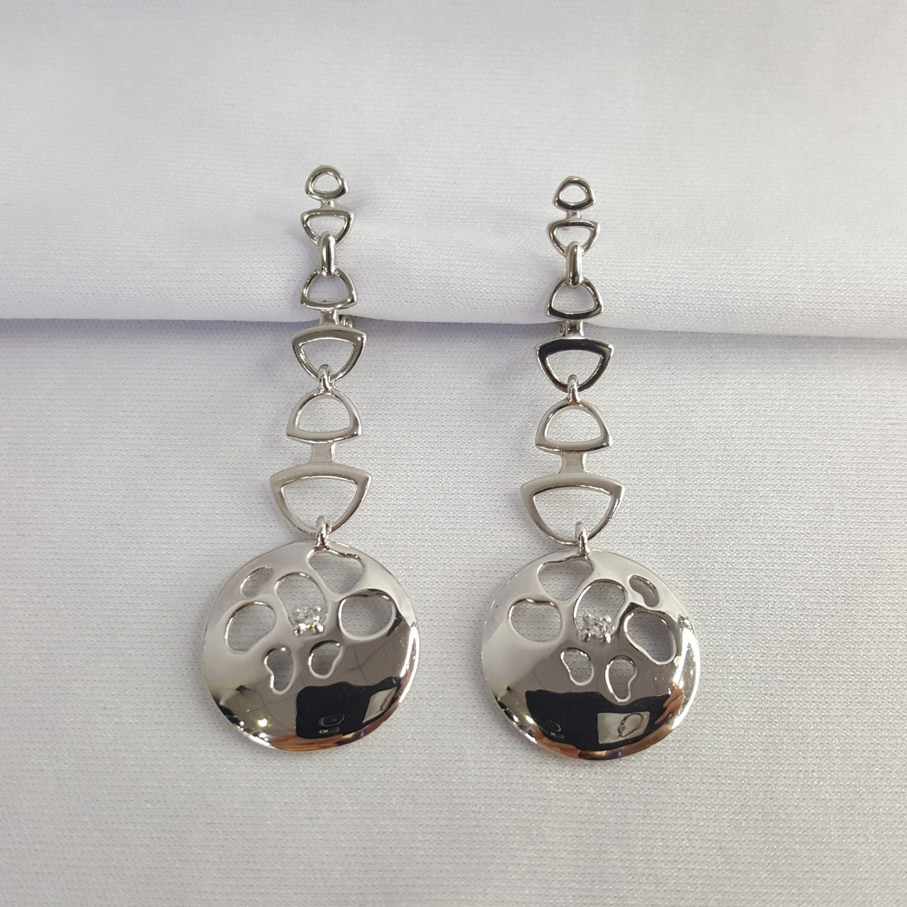 Серьги из серебра с фианитами Aquamarine 45545А.5, фото 1