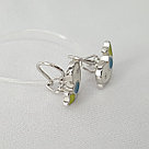 Серебряные детские серьги Эмаль Aquamarine 34018.5 серебро с родием вставка эмаль коллекц. Happy, фото 2